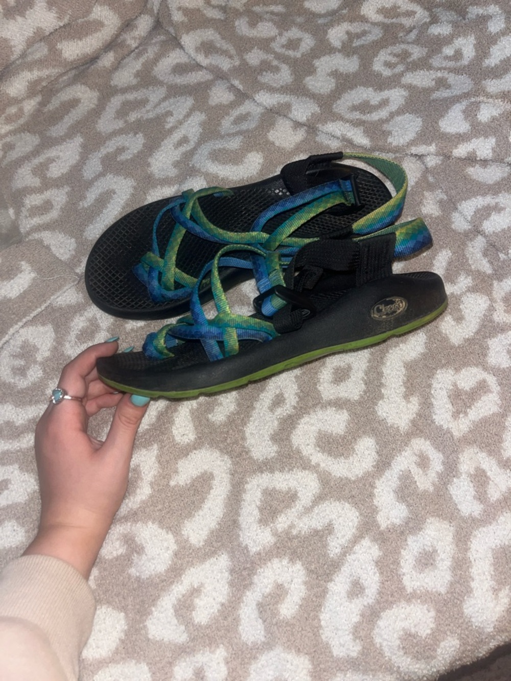 Chaco Women's Multicolor Strappy Sandals - Blue/Green